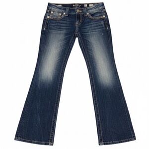 Miss Me Dark Blue Wide Leg Jeans